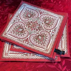 Max Studio Paisley Burgundy Wine Placemats Set of 6 Excellent Condition